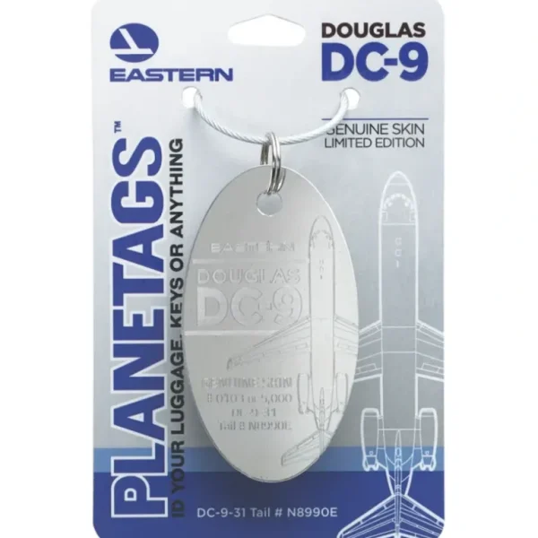 Plane Tags Eastern Airlines Douglas DC-9-31 #N8990E - Miniature Marvels: Airplane Models & Painted Dice* Airplane Model