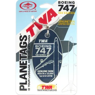 Plane Tags TWA Boeing 747 N129TW (Blue) - Miniature Marvels: Airplane Models & Painted Dice* Airplane Model