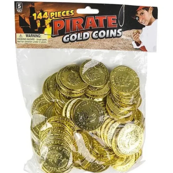 Hot 1000 Plastic Gold Coins Pirate Treasure Chest Play Money Birthday Party Favors - Miniature Marvels: Airplane Models & Painted Dice Egpull