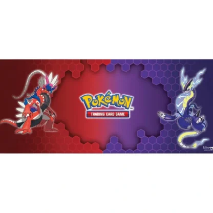 Cheap Pokemon TCG: Koraidon & Miraidon 6ft Table Playmat - Miniature Marvels: Airplane Models & Painted Dice Accessories