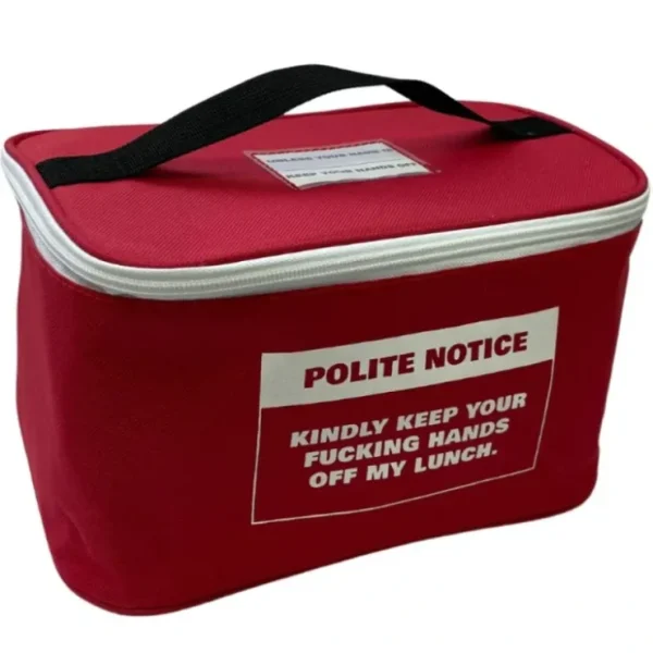 Fashion Polite Fu%ki#g Notice Lunch Box Bag ~ Insulated Ice Chest Cooler Bag Adult Gift - Miniature Marvels: Airplane Models & Painted Dice Egpull