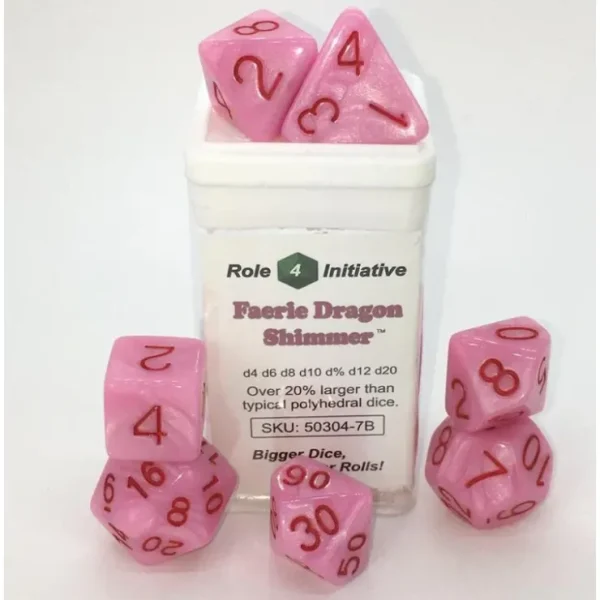 Store Polyhedral Dice: Faerie Dragon Shimmer - Set of 7 R4I 50304-7B - Miniature Marvels: Airplane Models & Painted Dice Dice