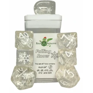 Sale Polyhedral Dice: Holidice - Sets of 7 w/ Arch'd4 (Falling Snow) R4I 50904-7C - Miniature Marvels: Airplane Models & Painted Dice Dice