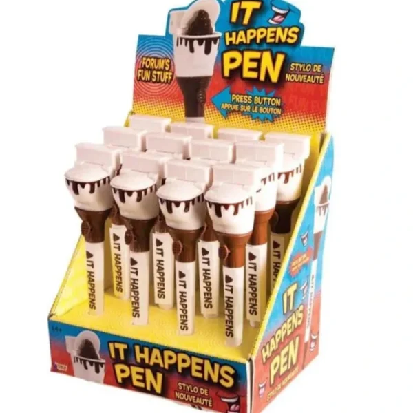 Fashion 12 POOP HAPPENS PENS Toilet Seat Pop Up Crap Emoji Office Gift Prank Poo GaG Toy - Miniature Marvels: Airplane Models & Painted Dice Egpull