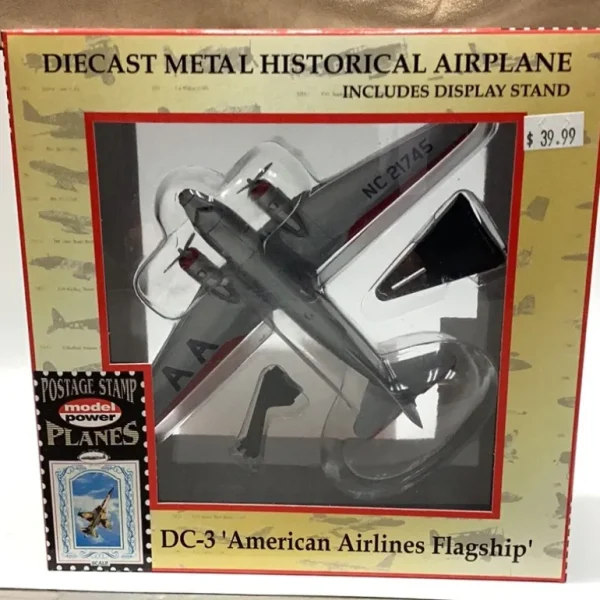 POSTAGE STAMP 5559-1 American DC-3 1/144 - Miniature Marvels: Airplane Models & Painted Dice* Airplane Model
