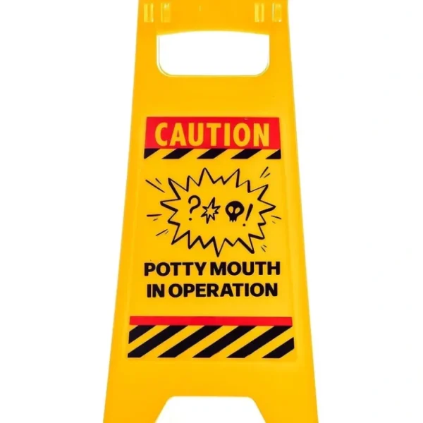 Outlet Potty Mouth in Operation - Caution Sign Office Desk GaG Joke Novelty Gift - Miniature Marvels: Airplane Models & Painted Dice Egpull