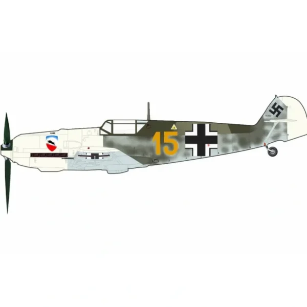 Pre Order Hobby Master HA8723 1:48 BF 109E-3 "Karl Wolff" Yellow 15, III/JG 52, France, August 1940 - Miniature Marvels: Airplane Models & Painted Dice* Airplane Model