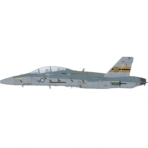 Pre Order Hobby Master HA3585 1:72 F/A-18B Hornet "ARDU" A21-101, RAAF (with 2 x AGM-158) - Miniature Marvels: Airplane Models & Painted Dice* Airplane Model