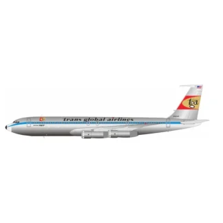 Pre-Order B-Models B-707-AIRPORT-55-P 1:200 TRANS GLOBAL AIRLINES Boeing 707-300 N324F - Miniature Marvels: Airplane Models & Painted Dice* Airplane Model