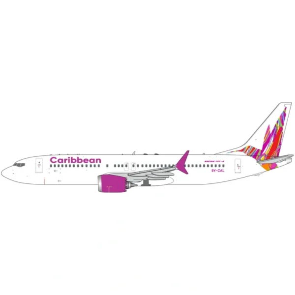 Pre-Order Gemini Jets GJBWA2121 1:400 Caribbean Airlines Boeing 737 MAX 8 - Miniature Marvels: Airplane Models & Painted Dice* Airplane Model