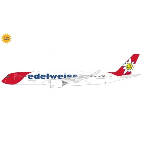 Pre-Order Gemini Jets GJEDW2315F 1:400 Edelweiss Air A350-900 HB-IHC "Flaps Down" - Miniature Marvels: Airplane Models & Painted Dice* Airplane Model
