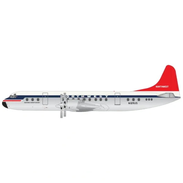 Pre-Order Gemini Jets GJNWA2125 1:400 Northwest Orient Airlines Lockheed L-188C Electra - Miniature Marvels: Airplane Models & Painted Dice* Airplane Model