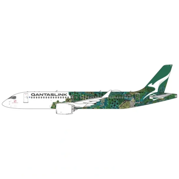 Pre-Order Gemini Jets GJQFA2275 1:400 QantasLink A220-300 VH-X4A Minyma Kutjara Tjukurpa (green livery) - Miniature Marvels: Airplane Models & Painted Dice* Airplane Model
