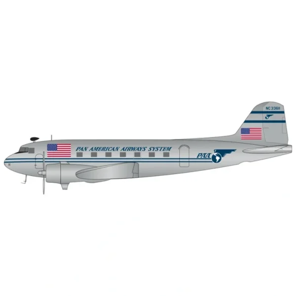 Pre-Order Gemini Jets G2PAA397 1:200 Pan American Airways System DC-3C NC33611 (polished) - Miniature Marvels: Airplane Models & Painted Dice* Airplane Model