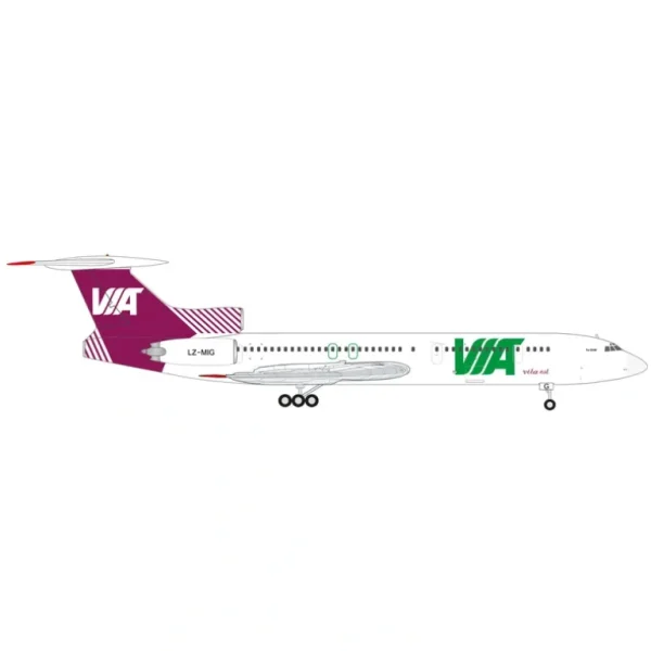 Pre-Order Herpa Wings 573214 1:200 Air Via Tupolev TU-154M LZ-MIG - Miniature Marvels: Airplane Models & Painted Dice* Airplane Model