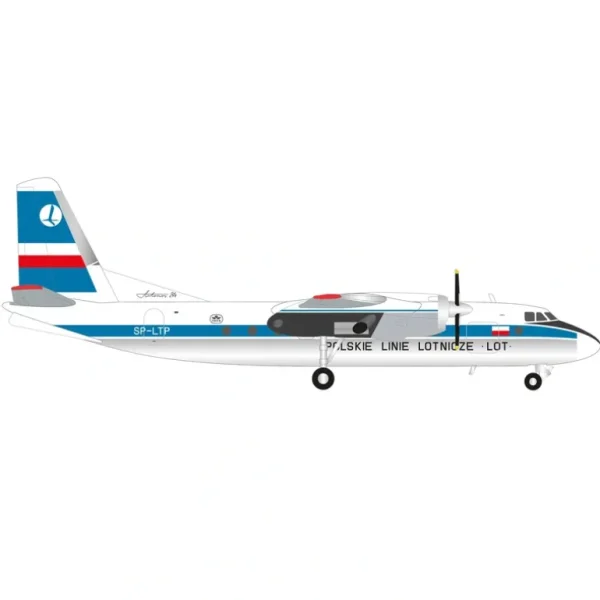 Pre-Order Herpa Wings 572996 1:200 LOT Polish Airlines Antonov AN-24B SP-LTP - Miniature Marvels: Airplane Models & Painted Dice* Airplane Model
