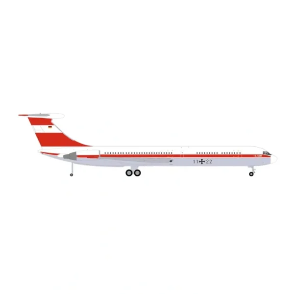 Pre-Order Herpa Wings 573412 1:200 Luftwaffe Flugbereitschaft Ilyushin IL-62M 11+22 - Miniature Marvels: Airplane Models & Painted Dice* Airplane Model