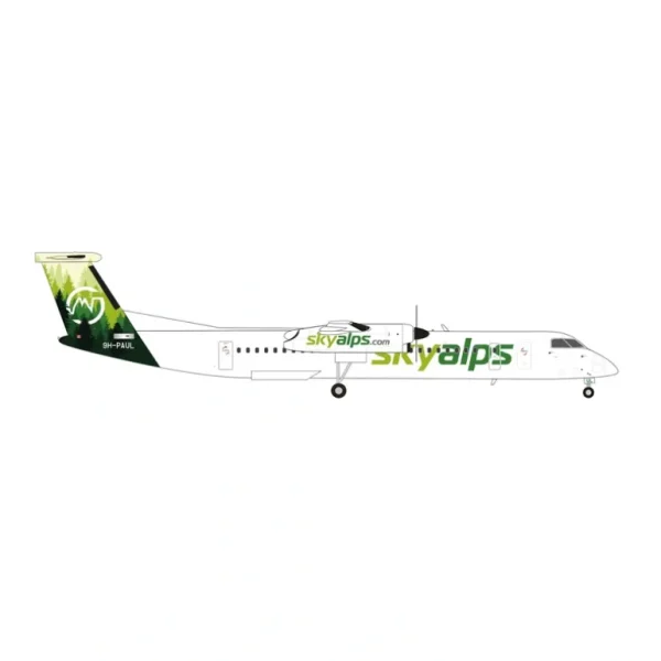 Pre-Order Herpa Wings 573115 1:200 Sky Alps Bombardier Q400 9H-PAUL - Miniature Marvels: Airplane Models & Painted Dice* Airplane Model