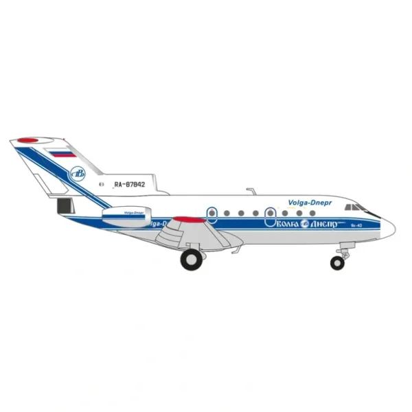 Pre-Order Herpa Wings 573146 1:200 Volga Dnepr Yakovlev Yak-40 RA-87842 - Miniature Marvels: Airplane Models & Painted Dice* Airplane Model