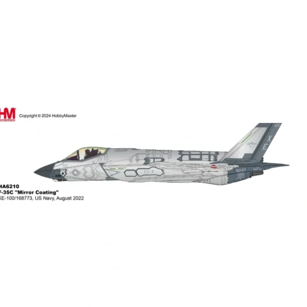 Pre-Order Hobby Master HA6210 1:72 F-35C "Mirror Coating" XE-100/168733, US Navy, August 2022 - Miniature Marvels: Airplane Models & Painted Dice* Airplane Model