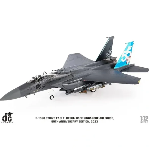 Online Pre-Order JC Wings JCW-72-F15-031 1:72 F-15SG Strike Eagle Republic of Singapore Air Force, 55th Anniversary Edition, 2023 - Miniature Marvels: Airplane Models & Painted Dice Airplane Model