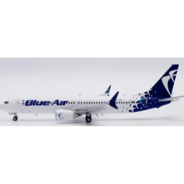 Shop Pre-Order JC Wings LH4312 1:400 Blue Air Boeing 737 MAX 8 Reg: YR-MXE - Miniature Marvels: Airplane Models & Painted Dice Airplane Model