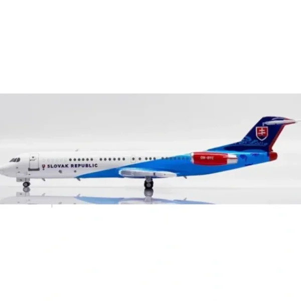 New Pre-Order JC Wings LH4236 1:400 Slovakia Government Flying Service Fokker 100 Reg: OM-BYC - Miniature Marvels: Airplane Models & Painted Dice Airplane Model