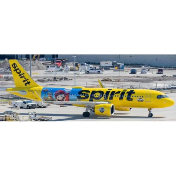 Pre-Order JC Wings SA4044 1:400 Spirit Airlines Airbus A320NEO "Super Nintendo World" N986NK - Miniature Marvels: Airplane Models & Painted Dice* Airplane Model