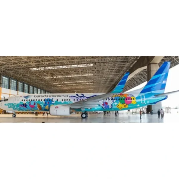 Hot Pre-Order JC Wings SA2064A 1:200 Garuda Indonesia Boeing 737-800 "Pokemon" PK-GMU (Flaps Down) - Miniature Marvels: Airplane Models & Painted Dice Airplane Model