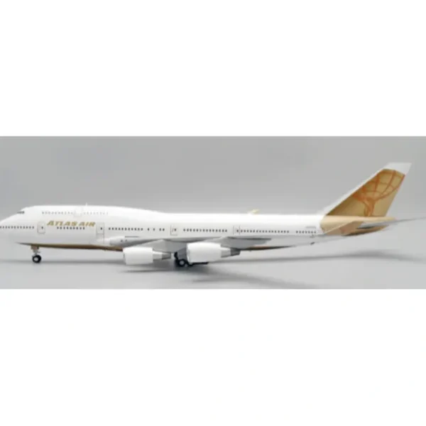 Flash Sale Pre-Order JC Wings XX2747 1:200 Atlas Air Boeing 747-400 "Gold" Reg: N322SG - Miniature Marvels: Airplane Models & Painted Dice Airplane Model