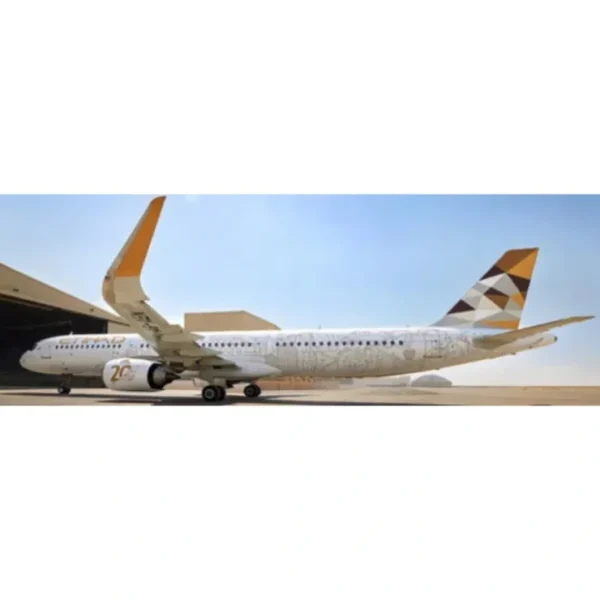 Best Pre-Order JC Wings XX40287 1:400 Etihad Airways Airbus A321NEO "20 Years" A6-AEN - Miniature Marvels: Airplane Models & Painted Dice Airplane Model