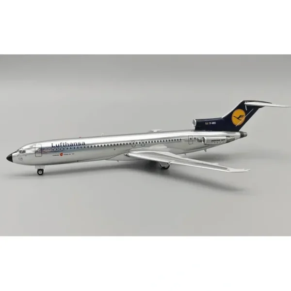 Shop Pre-Order JFox JF-727-2-005P 1:200 727-230 Lufthansa polished D-ABCI - Miniature Marvels: Airplane Models & Painted Dice Airplane Model