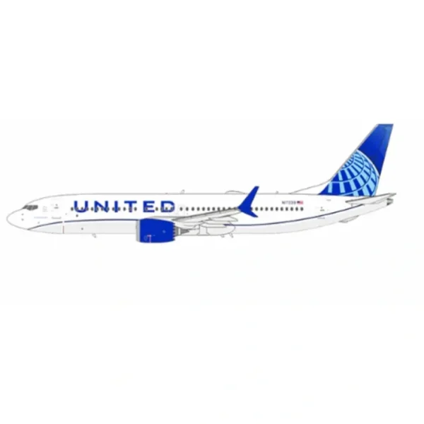 Outlet Pre-Order NG Models 88038 1:400 United Airlines 737 MAX 8 N17339 (Blue Evolution colors) - Miniature Marvels: Airplane Models & Painted Dice Airplane Model