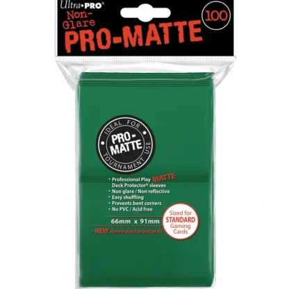 Sale Pro-Matte Standard Deck Protectors: Green (100) - Miniature Marvels: Airplane Models & Painted Dice Accessories