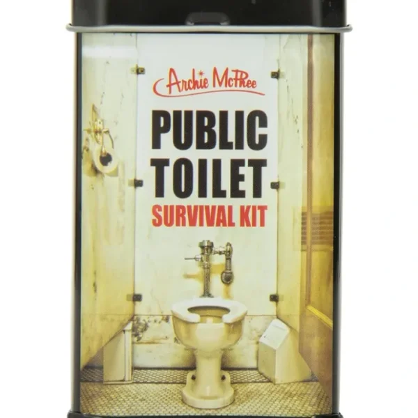 Best Public Toilet Potty Survival Kit - Funny Bathroom Gag in a Tin - Archie McPhee - Miniature Marvels: Airplane Models & Painted Dice Egpull