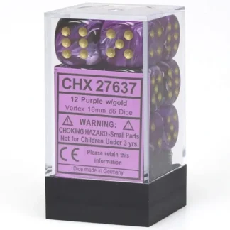 Cheap Purple / Gold: Vortex 12d6 16mm Dice Block CHX 27637 - Miniature Marvels: Airplane Models & Painted Dice Dice