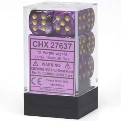 Cheap Purple / Gold: Vortex 12d6 16mm Dice Block CHX 27637 - Miniature Marvels: Airplane Models & Painted Dice Dice