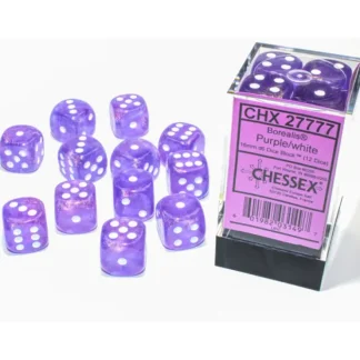 New Purple / White Luminary: Borealis 12d6 16mm Dice Block CHX 27777 - Miniature Marvels: Airplane Models & Painted Dice Dice