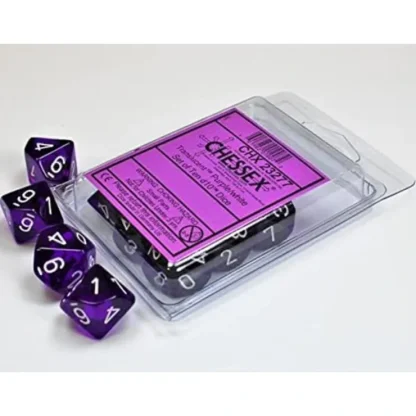 Fashion Purple / White: Translucent d10 Dice Set (10's) CHX 23277 - Miniature Marvels: Airplane Models & Painted Dice Dice