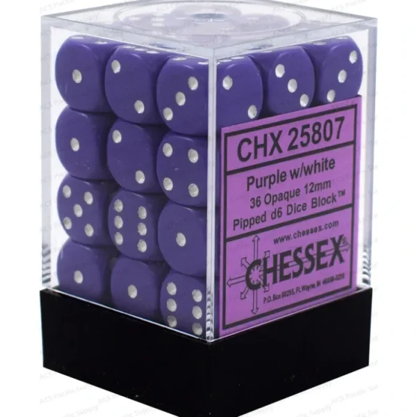 Best Purple with White: Opaque 36d6 12mm Dice Block CHX 25807 - Miniature Marvels: Airplane Models & Painted Dice Dice