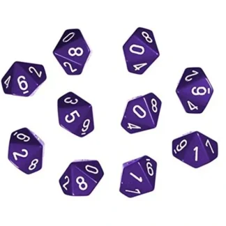 Flash Sale Purple with White: Opaque d10 Dice Set (10's) CHX 26207 - Miniature Marvels: Airplane Models & Painted Dice Dice