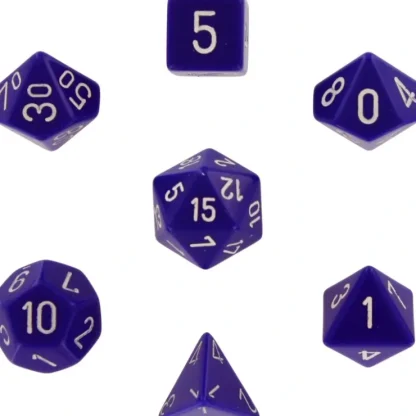 Store Purple with White: Opaque Polyhedral Dice Set (7's) CHX 25407 - Miniature Marvels: Airplane Models & Painted Dice Dice