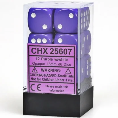 Best Sale Purple with White: Opaque 12d6 16mm Dice Set CHX 25607 - Miniature Marvels: Airplane Models & Painted Dice Dice