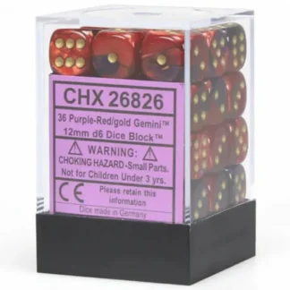 Discount Purple-Red / Gold: Gemini 36d6 12mm Dice Block CHX 26826 - Miniature Marvels: Airplane Models & Painted Dice Dice