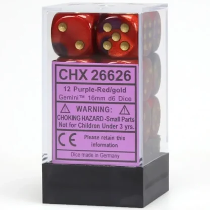 Best Sale Purple-Red / Gold: Gemini 12d6 16mm Dice Set CHX 26626 - Miniature Marvels: Airplane Models & Painted Dice Dice
