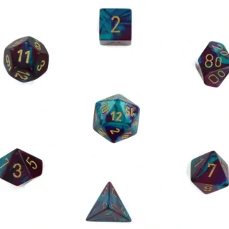 Sale Purple-Teal / Gold: Gemini Polyhedral Dice Set (7's) CHX 26449 - Miniature Marvels: Airplane Models & Painted Dice Dice