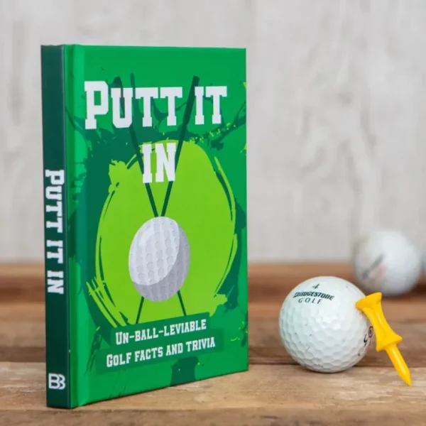 Sale Putt It In Golf Hardcover Book - Hysterical Fun Trivia - Absurd Facts - Stories - Miniature Marvels: Airplane Models & Painted Dice Egpull