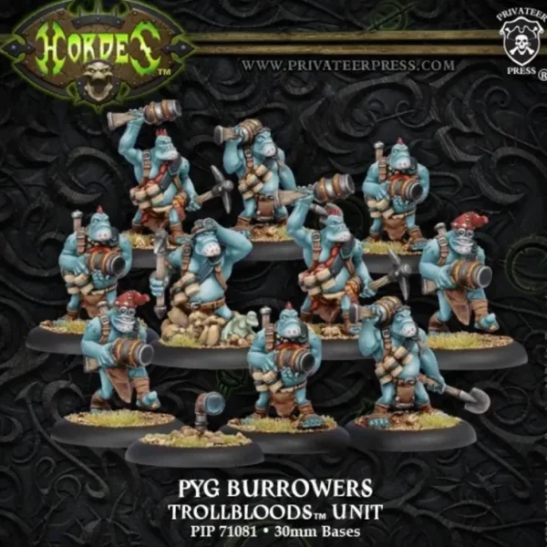 Clearance Pyg Burrowers: Trollbloods - Unit PIP 71081 - Miniature Marvels: Airplane Models & Painted Dice Miniature