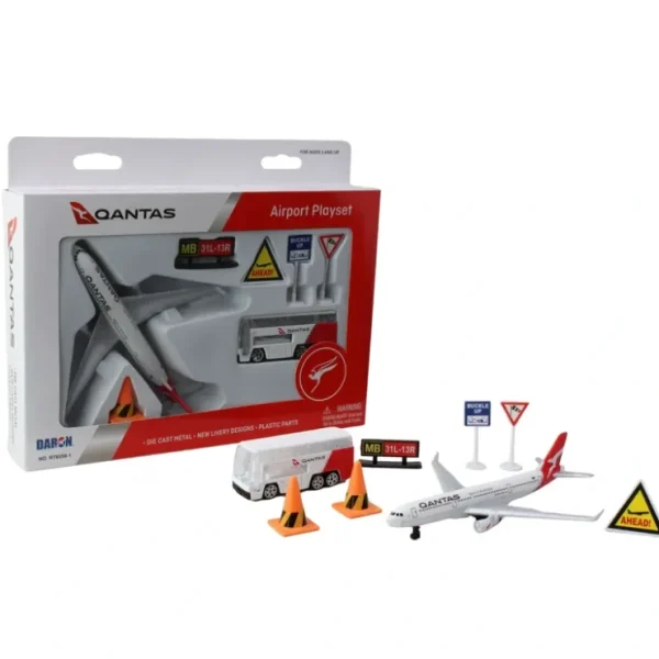 Shop Qantas Airport Playset - Miniature Marvels: Airplane Models & Painted Dice Airplane Model