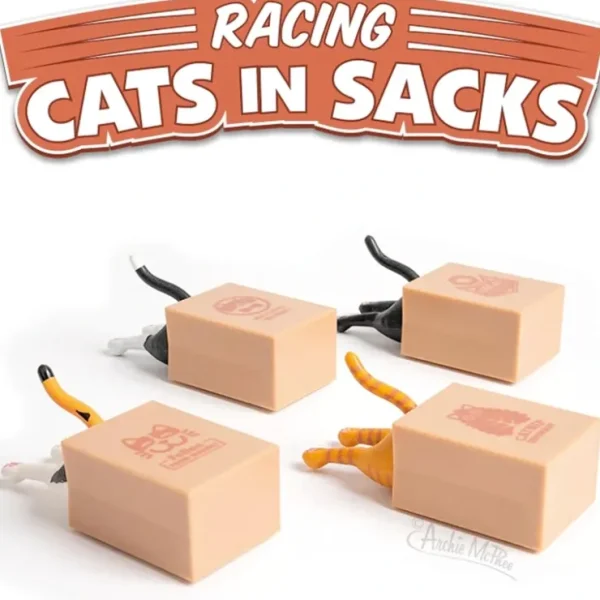 Outlet Racing Cats in Sacks (set of 4) Funny Pull Back Kitty Cat Toys - Archie McPhee - Miniature Marvels: Airplane Models & Painted Dice Egpull